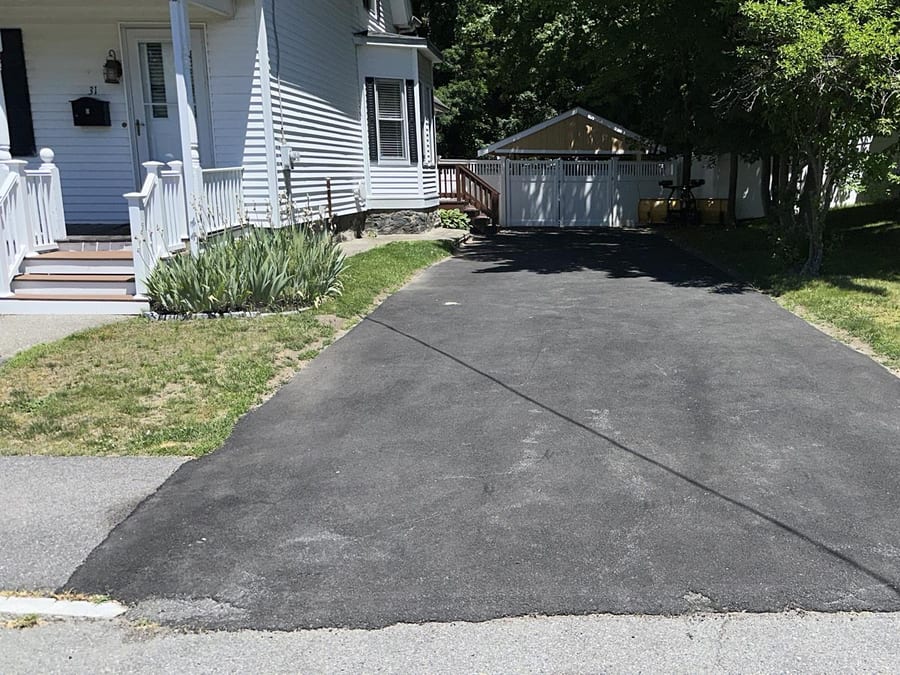 Asphalt driveway before refresh work